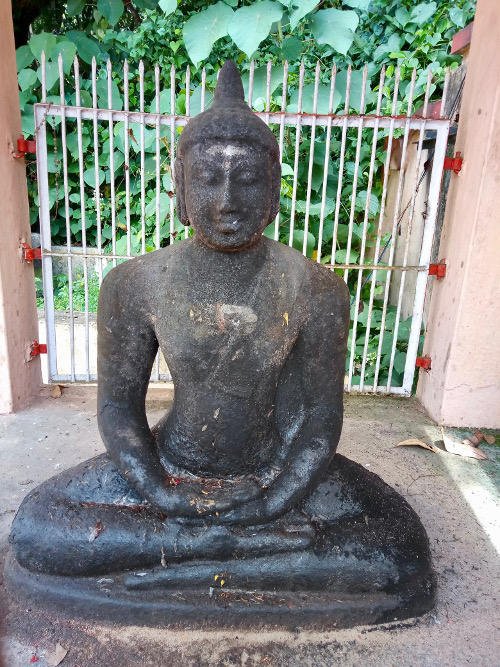 Ancient Buddha Statue of Kerala - from Pallikkal, currently kept at Bharanikkavu Devi Temple, Kattanam-Bharanikkavu Road